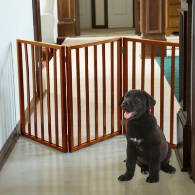 Petmaker Freestanding Wooden Pet Gate In Mahogany
