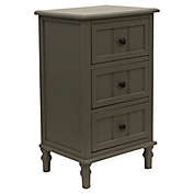 Décor Therapy Eased Edge 3-Drawer Accent Table in Grey