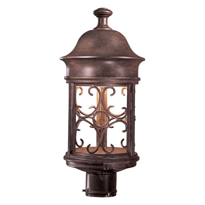 The Great Outdoors Sage Ridge Post Mount Lantern In Vintage Rust Bed Bath Beyond