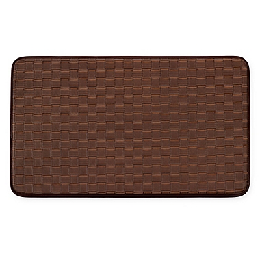 Chef Gear Basket Weave Faux Leather 18-Inch x 30-Inch Comfort Kitchen Mat in Mocha. View a larger version of this product image.