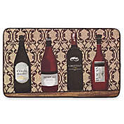 Chef Gear Assorted Wines Faux Leather 18-Inch x 30-Inch Comfort Kitchen Mat in Red