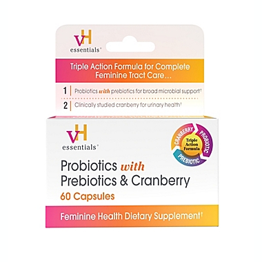 VH Essentials&reg; 60-Count Probiotic Plus & Cranberry Feminine Health Dietary Supplement. View a larger version of this product image.