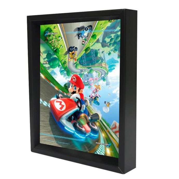 Nintendo Mario Kart 8 Framed 3d Lenticular Shadowbox Wall Art Bed Bath Beyond