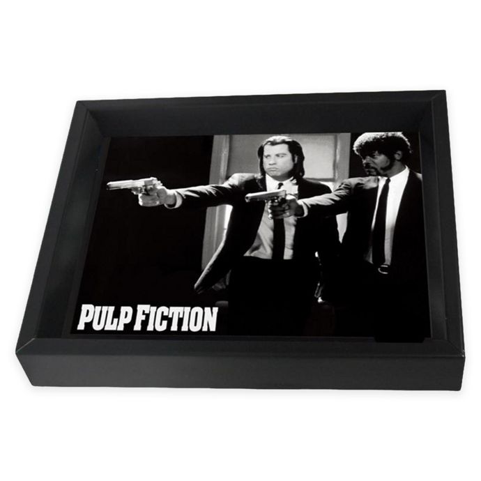 Pulp Fiction Duo Guns Framed 3d Lenticular Shadowbox Wall