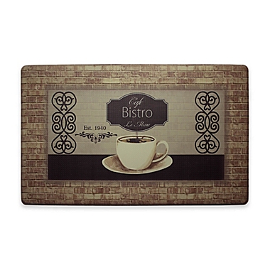 Chef Gear Cafe Bistro Border Gelness 20-Inch x 32-Inch Anti-Fatigue Kitchen Mat in Brown. View a larger version of this product image.