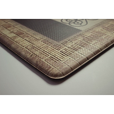 Chef Gear Cafe Bistro Border Gelness 20-Inch x 32-Inch Anti-Fatigue Kitchen Mat in Brown. View a larger version of this product image.