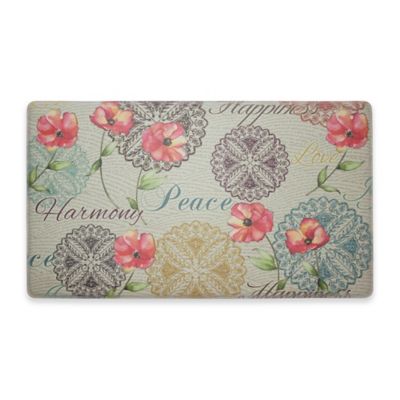 ALAZA Watercolor Flower Poppy Blossom Non Slip Kitchen Floor Mat Kitchen Rug for Entryway Hallway Bathroom Living Room Bedroom 39 x 20 inches 1.7' x 3.3' 