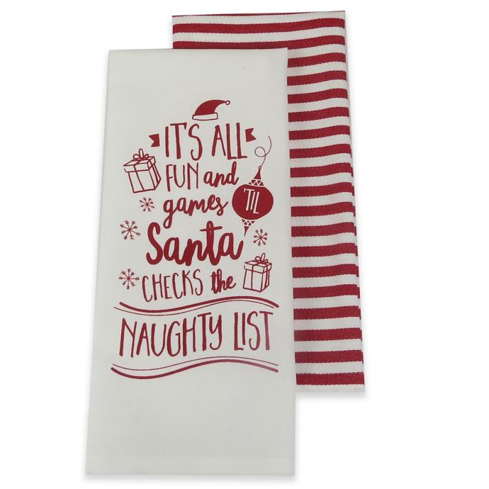 Design Imports “Naughty is the New Nice" Kitchen Towels (Set of 2