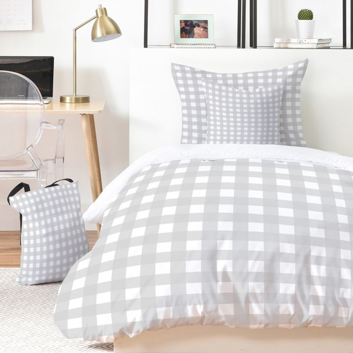 Deny Designs Grey Check Duvet Cover Set Bed Bath Beyond