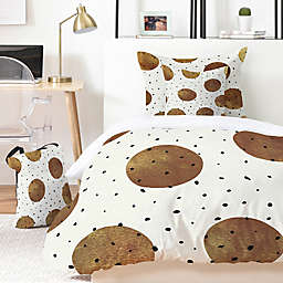 Deny Designs Georgiana Paraschiv Mixed Dots 5-Piece King Duvet Cover Set in Gold