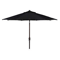 Safavieh UV Resistant Ortega Auto 9-Foot Crank Umbrella in Black