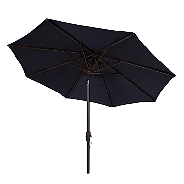 Safavieh UV Resistant Ortega Auto 9-Foot Crank Umbrella in Navy. View a larger version of this product image.