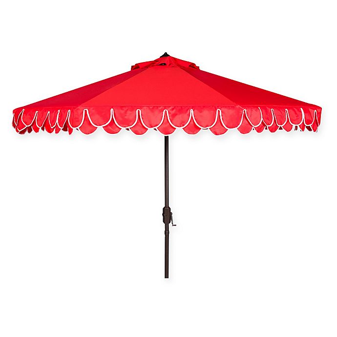 Safavieh Elegant 8 Foot 3 Inch, Red White And Blue Striped Patio Umbrella