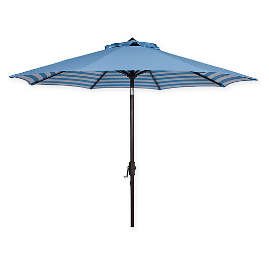 Alternate image 1 for Safavieh UV Resistant Athens Inside Out Striped 9-Foot Crank Umbrella