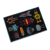 Momeni Lil Mo Robot 2-Foot x 3-Foot Accent Rug in Steel Blue