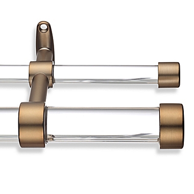 Cambria&reg; 3-Foot 6-Inch Acrylic Double Curtain Rod Kit in Warm Gold. View a larger version of this product image.