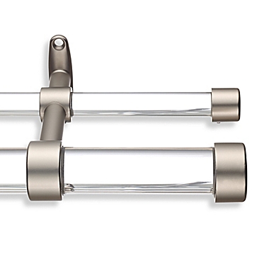 Cambria&reg; 5-Foot Acrylic Double Curtain Rod Kit in Brushed Nickel. View a larger version of this product image.