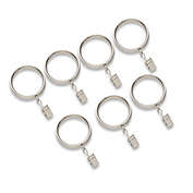 Cambria&reg; Acrylic Flat Metal Clip Rings in Brushed Nickel (Set of 7)