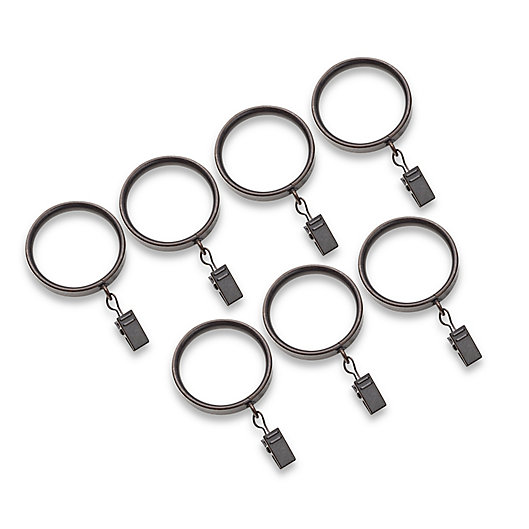 Alternate image 1 for Cambria® Acrylic Flat Metal Clip Rings (Set of 7)