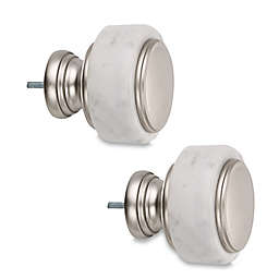 Cambria® Estate Honed Marble Finials in Brushed Nickel (Set of 2)