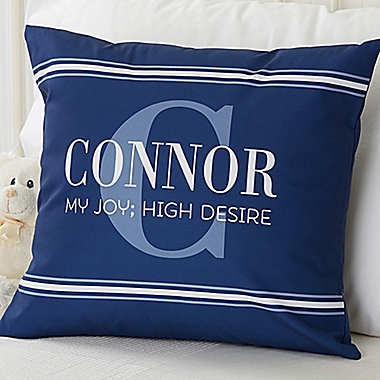 &quot;My Name Means&quot; 18-Inch Square Throw Pillow for Boys. View a larger version of this product image.