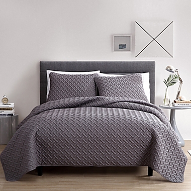 NENA BED BEDSPREAD QUILT COVERLETS SET EMBOSSED PINSONIC SOLID MODERN 4 SIZES 