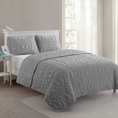 VCNY Home Shore 3-Piece King Quilt Set in Grey