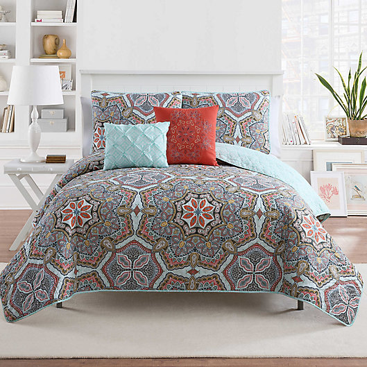 Alternate image 1 for VCNY Home Yara Reversible Twin XL Quilt Set in Multi
