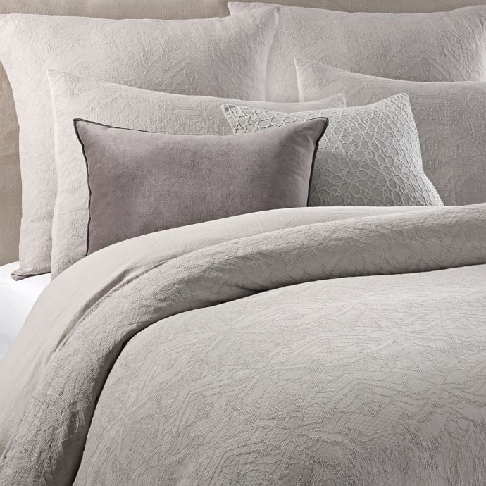 Wamsutta Vintage Textured Jacquard Duvet Cover In Grey Bed Bath