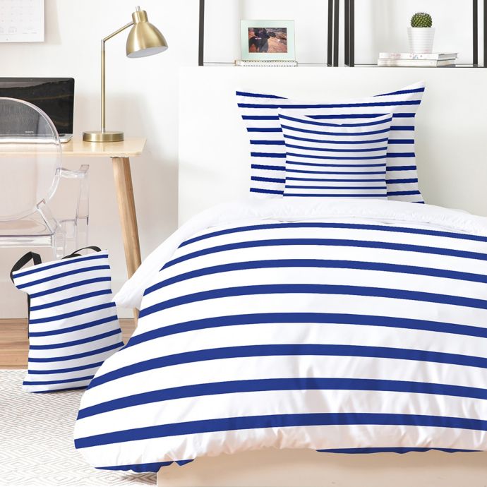 Deny Designs Holli Zollinger Nautical Stripe Duvet Cover Set In