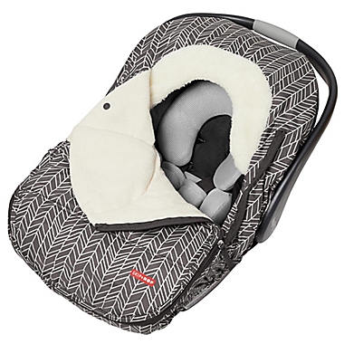baby infant car seat cover and hood cover black and white chevron with black min 