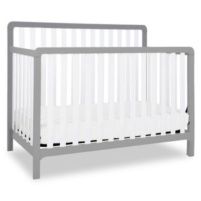 grey and white crib