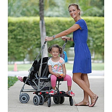 Lascal&reg; BuggyBoard Maxi Standing Platform Stroller Attachment in Black w/Saddle in Black/Red. View a larger version of this product image.