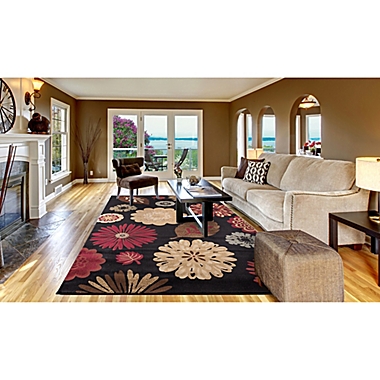 Concord Global Kaleidoscope Black Rug. View a larger version of this product image.
