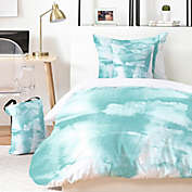 Deny Designs Mareike Boehmer Watercolors 5-Piece Duvet Cover Set in Teal/White