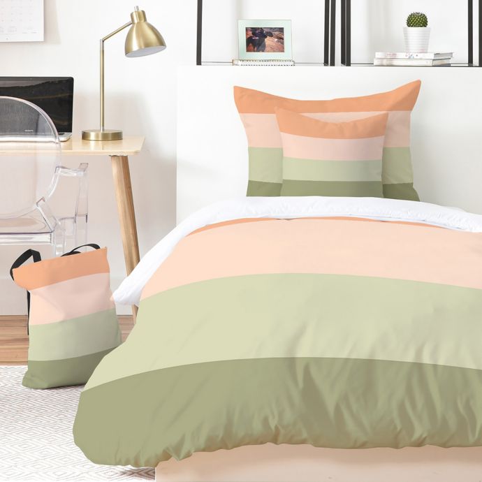 Deny Designs Shannon Clark Spring Stripes Duvet Cover Set Bed