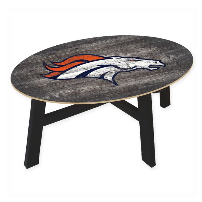 Nfl Denver Broncos Distressed Wood Coffee Table Bed Bath