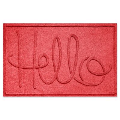 Bed Bath Beyond For Weather Guard Hello 24 Inch X 36 Inch Door Mat In Solid Red Accuweather Shop