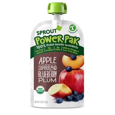 Sprout&reg; 4.22 Ounce Organic Toddler Puree Pouch in Blueberry Superfruit. View a larger version of this product image.