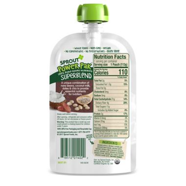 Sprout&reg; 4.22 Ounce Organic Toddler Puree Pouch in Blueberry Superfruit. View a larger version of this product image.