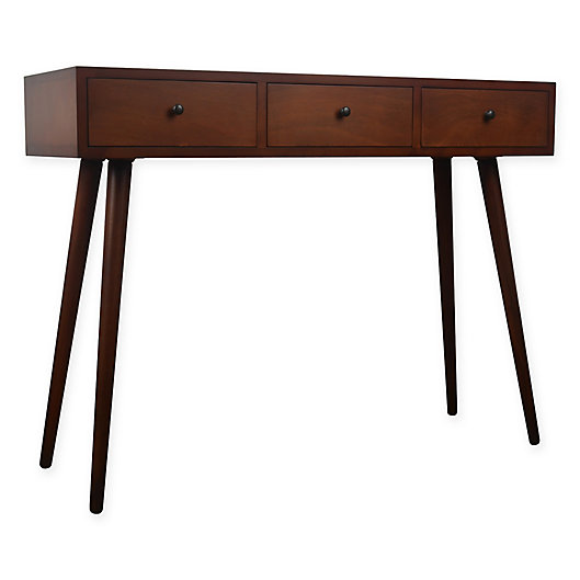 Alternate image 1 for Decor Therapy Mid-Century 3-Drawer Console Table with Walnut Finish