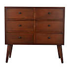 Alternate image 1 for Decor Therapy Mid-Century 6-Drawer Storage Chest with Walnut Finish