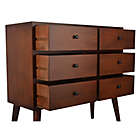 Alternate image 2 for Decor Therapy Mid-Century 6-Drawer Storage Chest with Walnut Finish