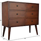 Alternate image 5 for Decor Therapy Mid-Century 6-Drawer Storage Chest with Walnut Finish