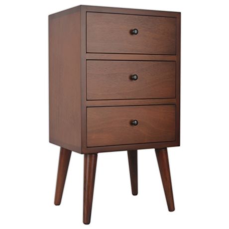 Decor Therapy Mid-Century 3-Drawer Storage Chest with Walnut Finish