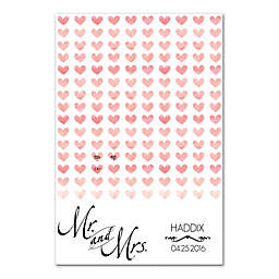 Watercolor Love Guest Book 32-Inch x 48-Inch Canvas Wall Art in Pink
