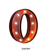 Vintage Retro Lights & Signs Metal Letter &quot;O&quot; Light-Up 10-Inch x 12-Inch Wall Art