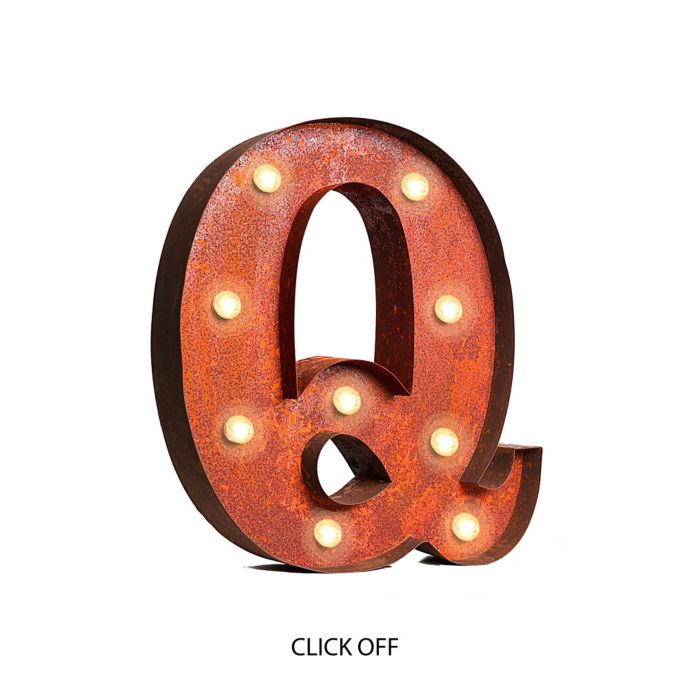 Vintage Retro Lights Signs Metal Letter Q Light Up Wall Art Buybuy Baby