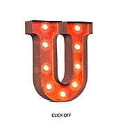 Vintage Retro Lights & Signs 12-Inch x 10-Inch Metal Letter &quot;U&quot; Light-Up Wall Art