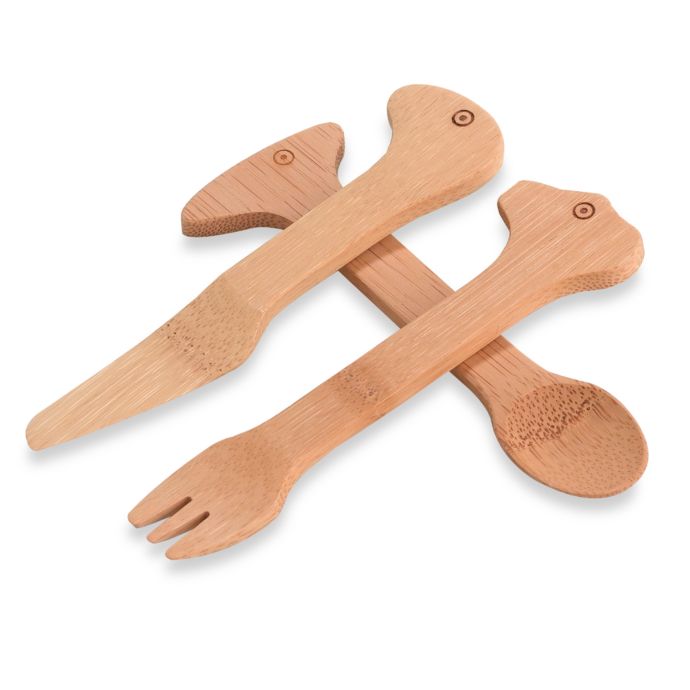 bambu Kids Bamboo 3Piece Utensil Set Bed Bath & Beyond